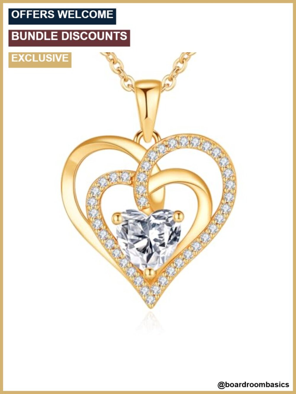 925 Sterling Silver Heart Pendant Necklace Cubic Zirconia